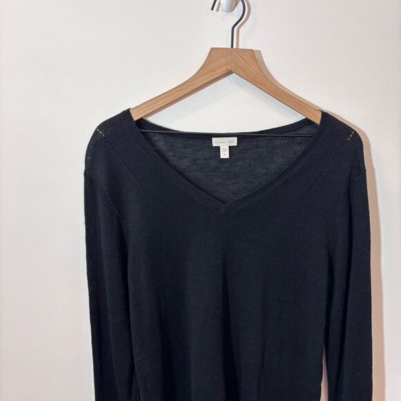Garnet Hill Black Long Sleeve Linen Sweater XL Lightweight - Picture 3 of 9